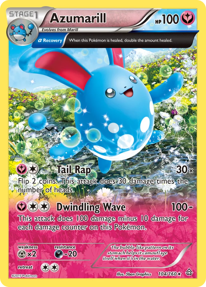 Azumarill #104 Primal Clash Pokemon card
