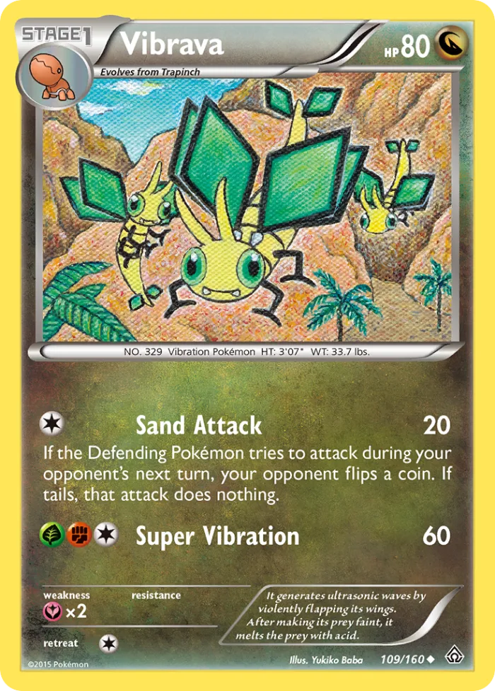 Vibrava #109 Primal Clash Pokemon card