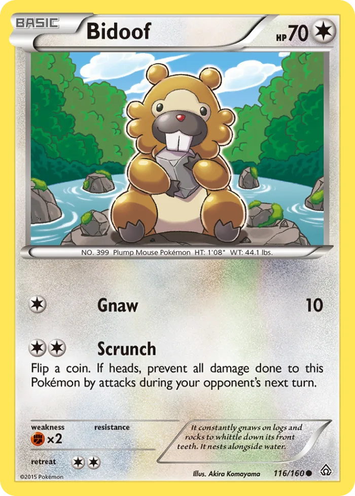 Bidoof #116 Primal Clash Pokemon card