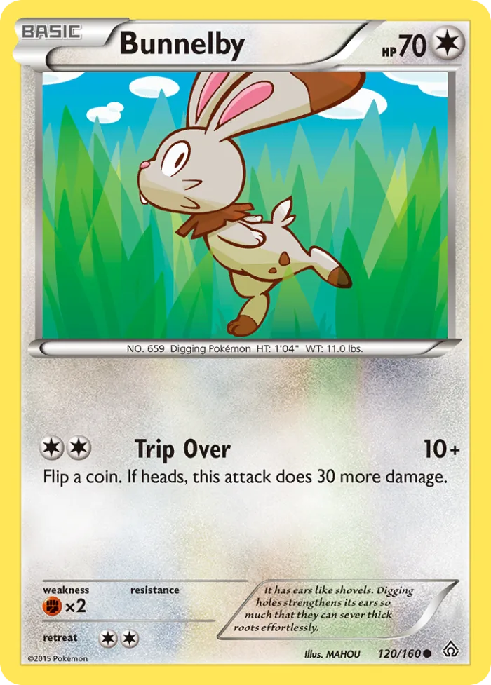 Bunnelby #120 Primal Clash Pokemon card