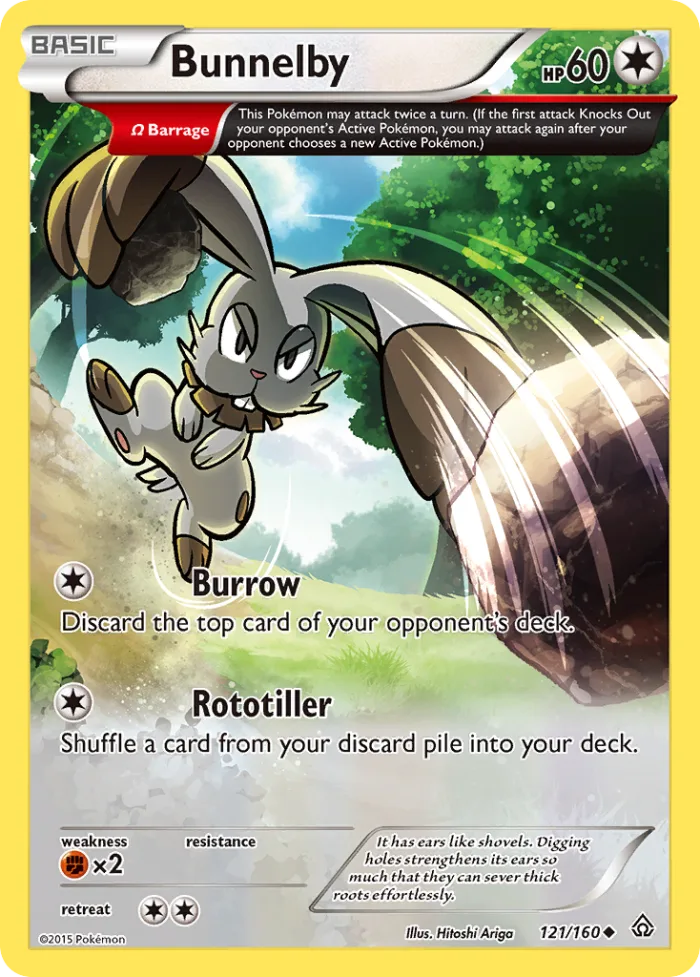 Bunnelby #121 Primal Clash Pokemon card