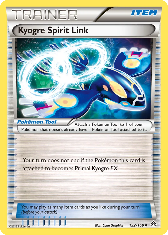 Kyogre Spirit Link #132 Primal Clash Pokemon card