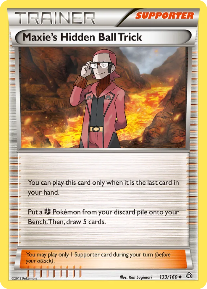 Maxie's Hidden Ball Trick #133 Primal Clash Pokemon card