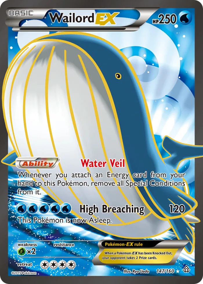 Wailord-EX #147 Primal Clash Pokemon card