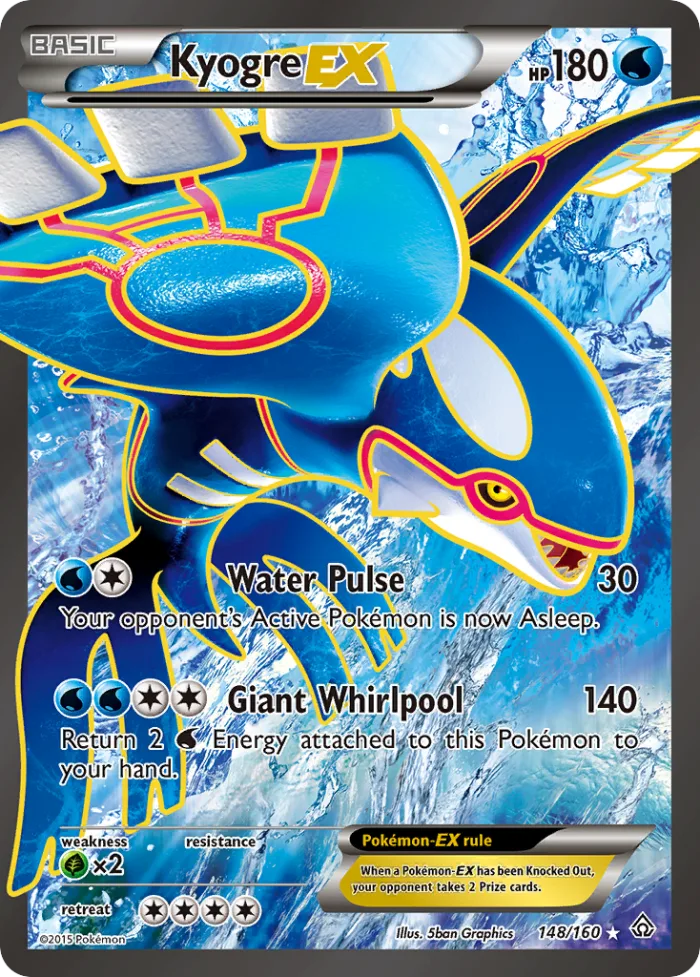 Kyogre-EX #148 Primal Clash Pokemon card