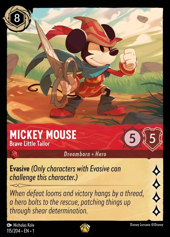 Mickey Mouse #115 The First Chapter Disney Lorcana card