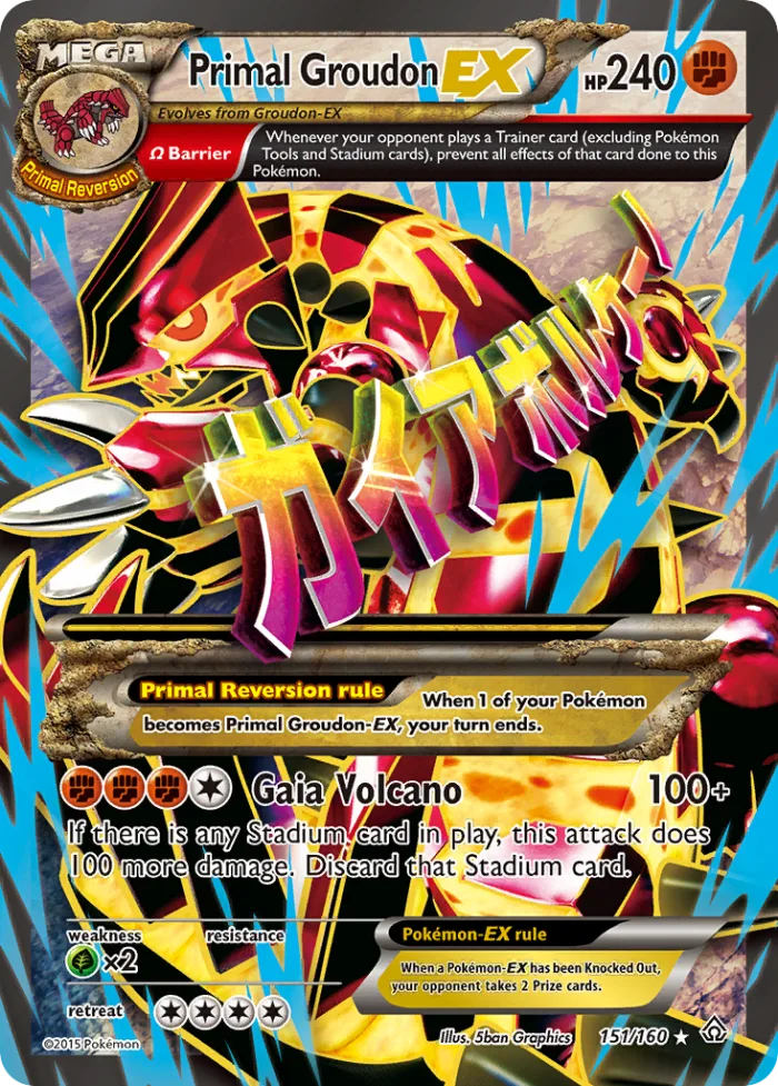 Primal Groudon-EX #151 Primal Clash Pokemon card