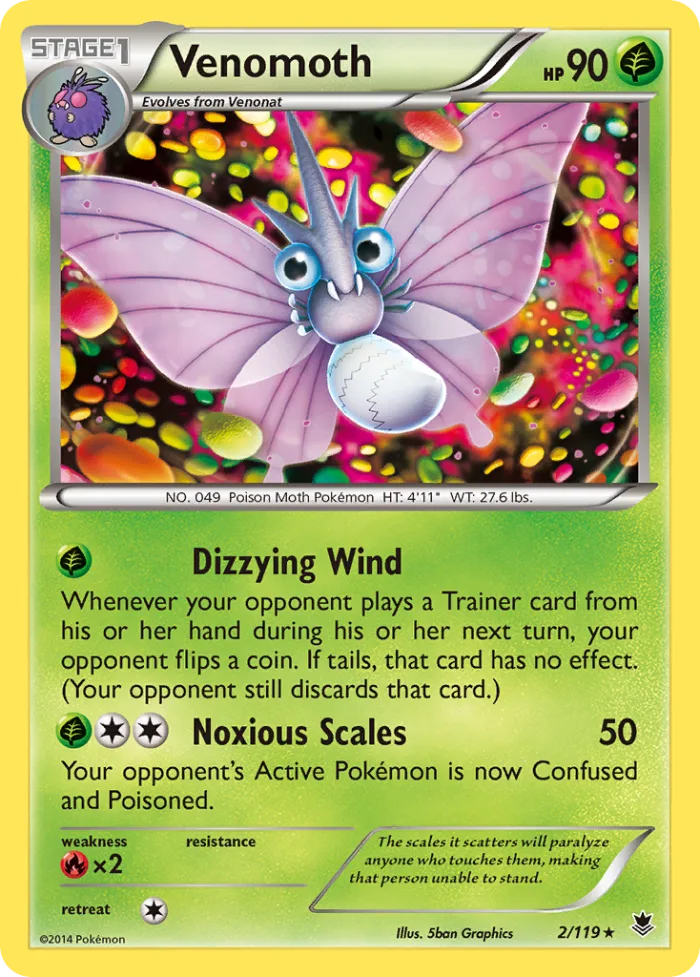 Venomoth #2 Phantom Forces Pokemon card