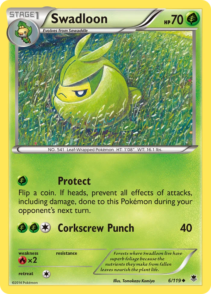 Swadloon #6 Phantom Forces Pokemon card
