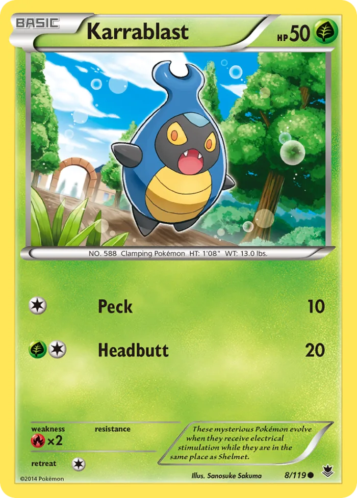 Karrablast #8 Phantom Forces Pokemon card