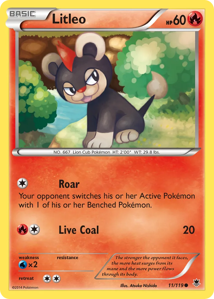 Litleo #11 Phantom Forces Pokemon card
