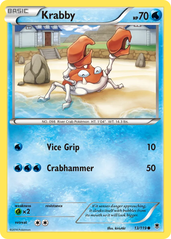 Krabby #13 Phantom Forces Pokemon card
