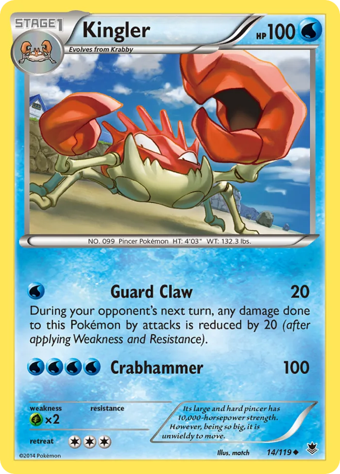 Kingler #14 Phantom Forces Pokemon card
