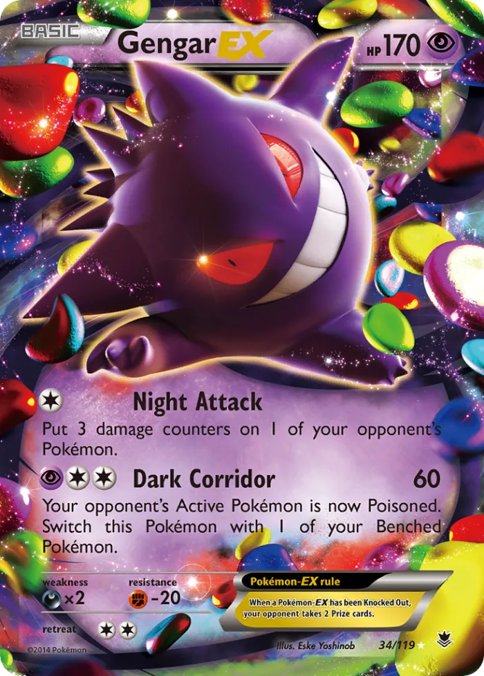 Gengar-EX #34 Phantom Forces Pokemon card