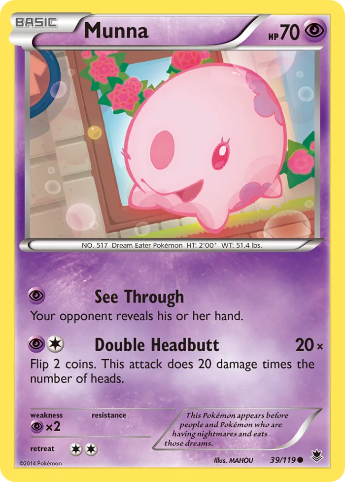 Munna #39 Phantom Forces Pokemon card
