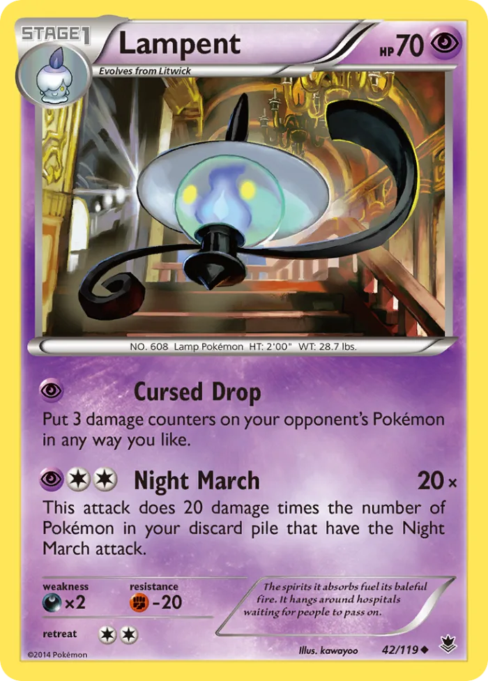 Lampent #42 Phantom Forces Pokemon card