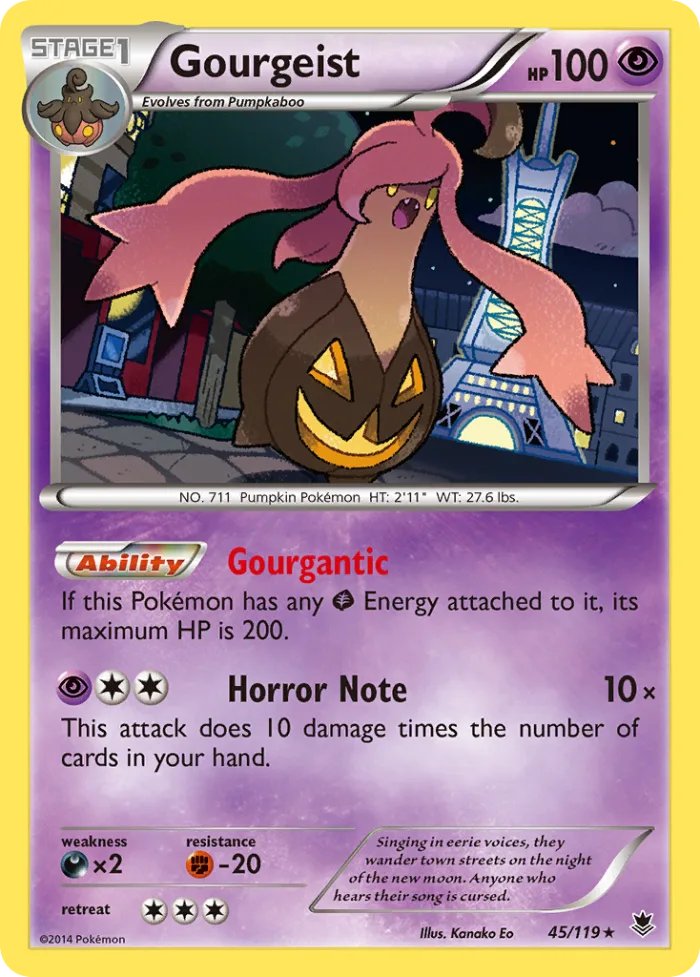 Gourgeist #45 Phantom Forces Pokemon card