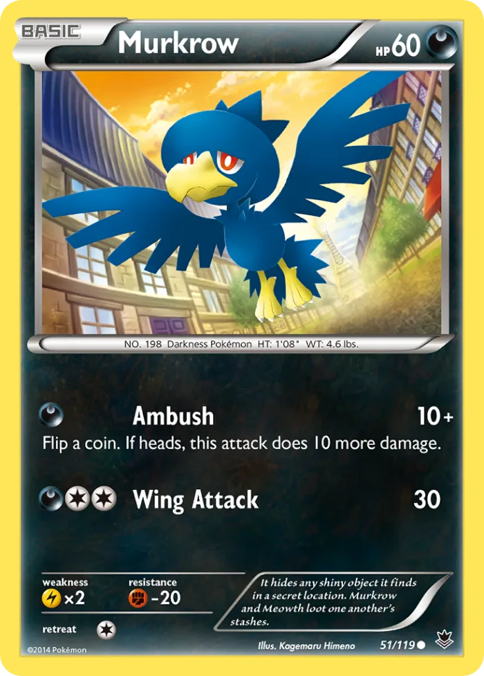 Murkrow #51 Phantom Forces Pokemon card