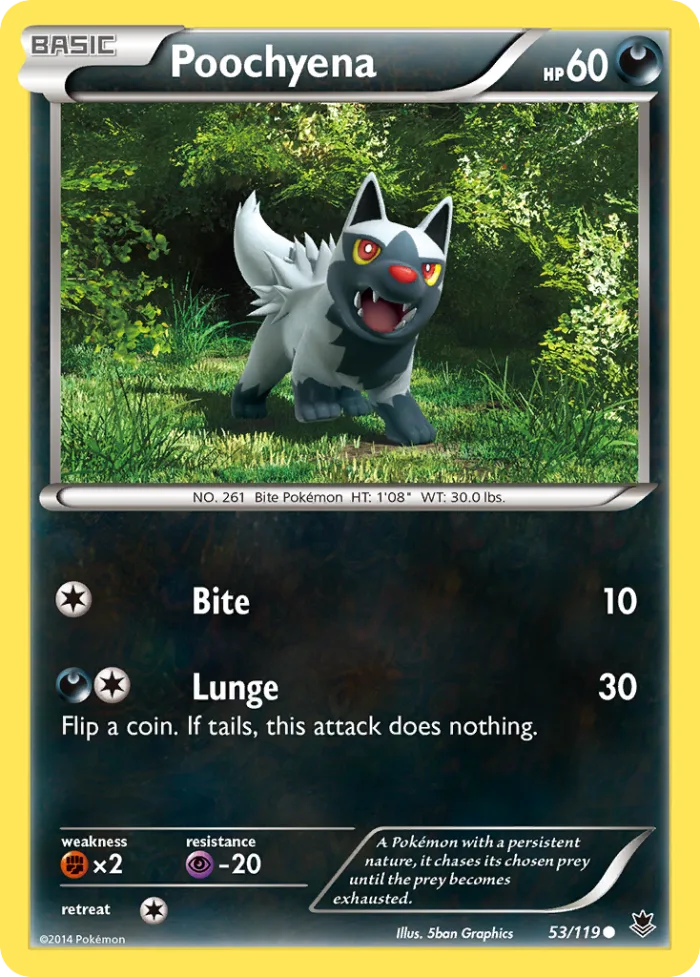 Poochyena #53 Phantom Forces Pokemon card
