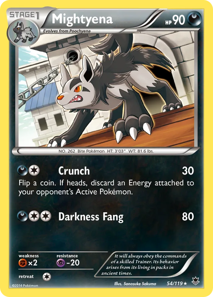 Mightyena #54 Phantom Forces Pokemon card