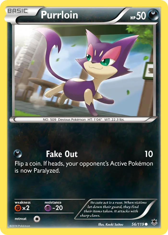 Purrloin #56 Phantom Forces Pokemon card