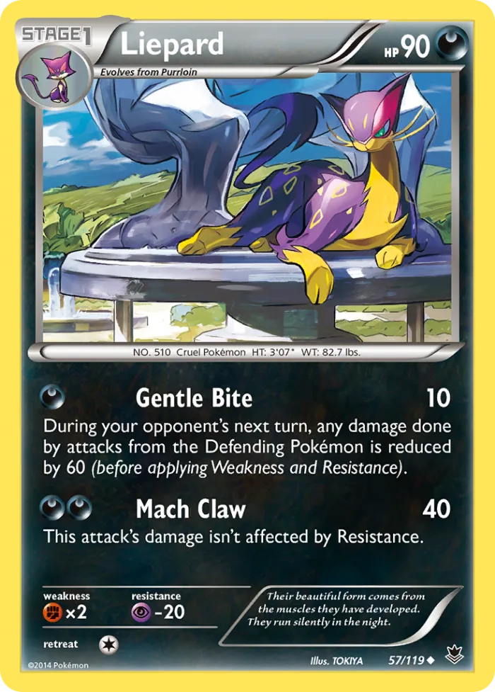 Liepard #57 Phantom Forces Pokemon card