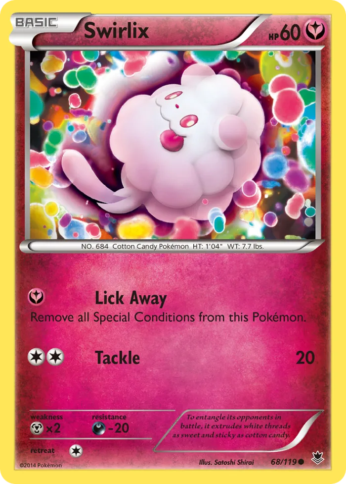 Swirlix #68 Phantom Forces Pokemon card