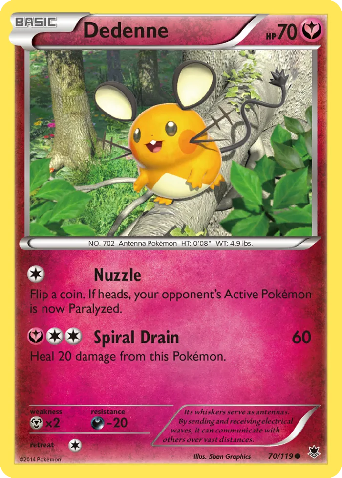 Dedenne #70 Phantom Forces Pokemon card