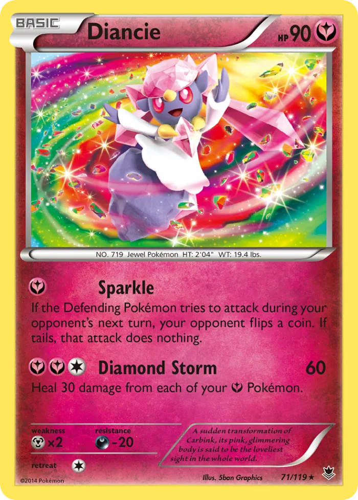 Diancie #71 Phantom Forces Pokemon card