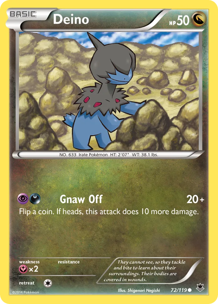 Deino #72 Phantom Forces Pokemon card
