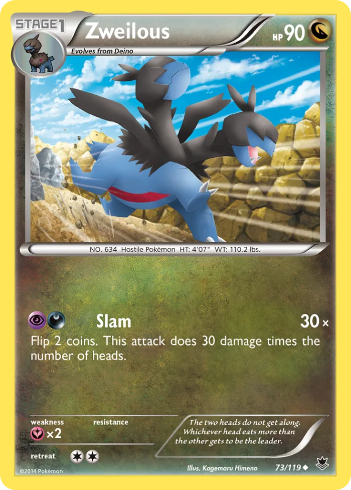 Zweilous #73 Phantom Forces Pokemon card