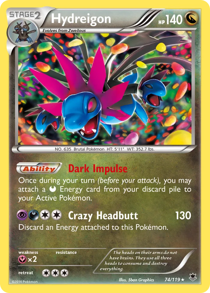 Hydreigon #74 Phantom Forces Pokemon card
