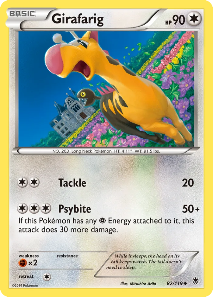 Girafarig #82 Phantom Forces Pokemon card