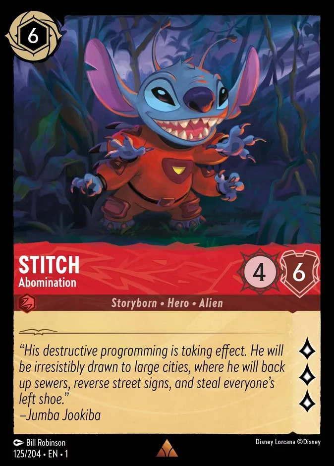 Stitch #125 The First Chapter Disney Lorcana card