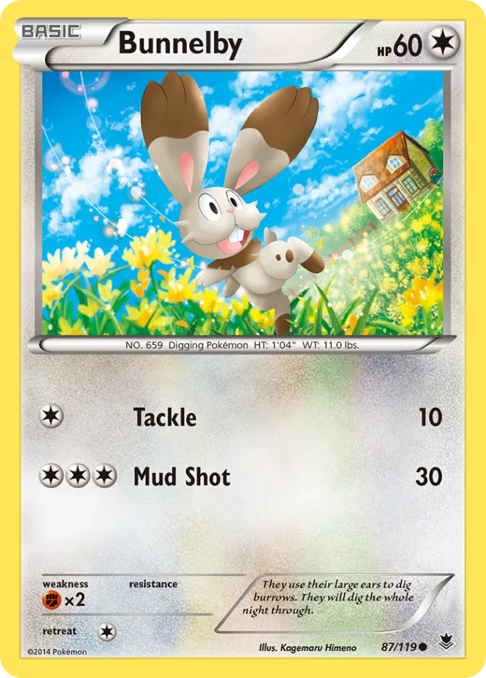Bunnelby #87 Phantom Forces Pokemon card