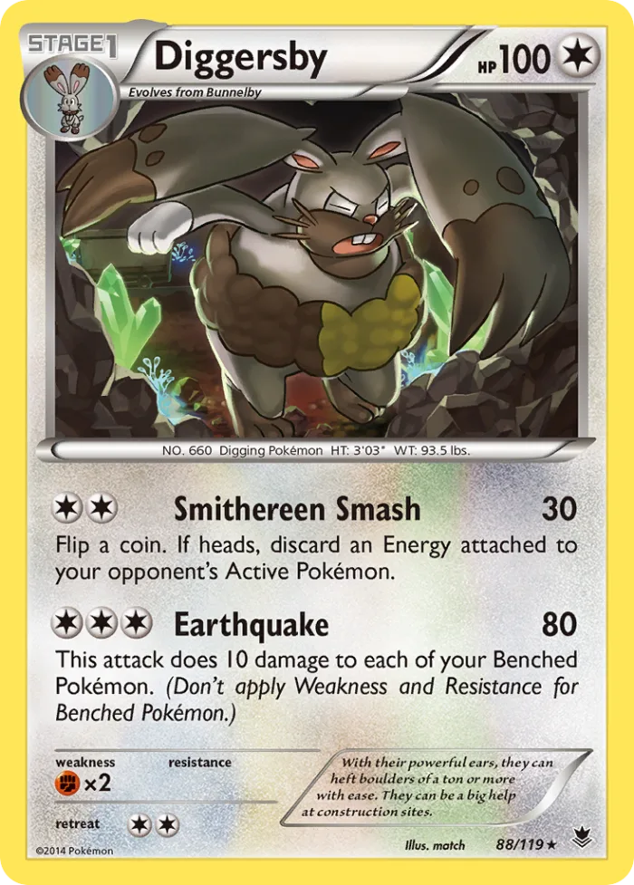 Diggersby #88 Phantom Forces Pokemon card