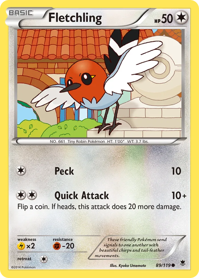 Fletchling #89 Phantom Forces Pokemon card