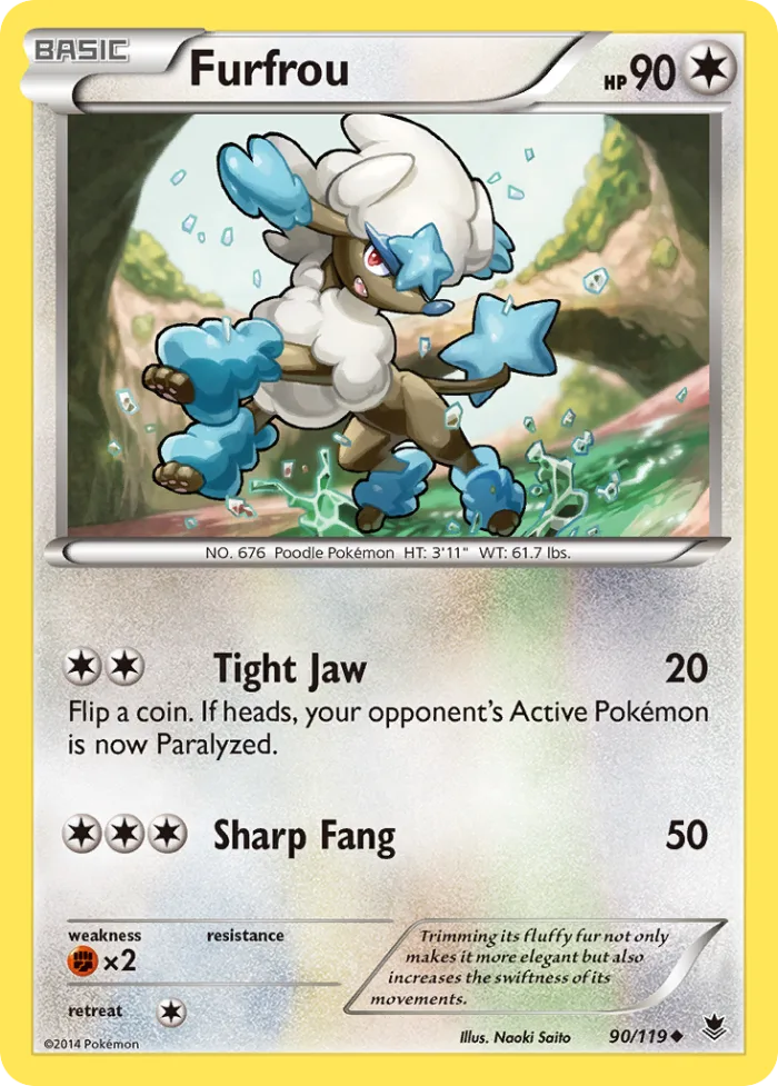 Furfrou #90 Phantom Forces Pokemon card