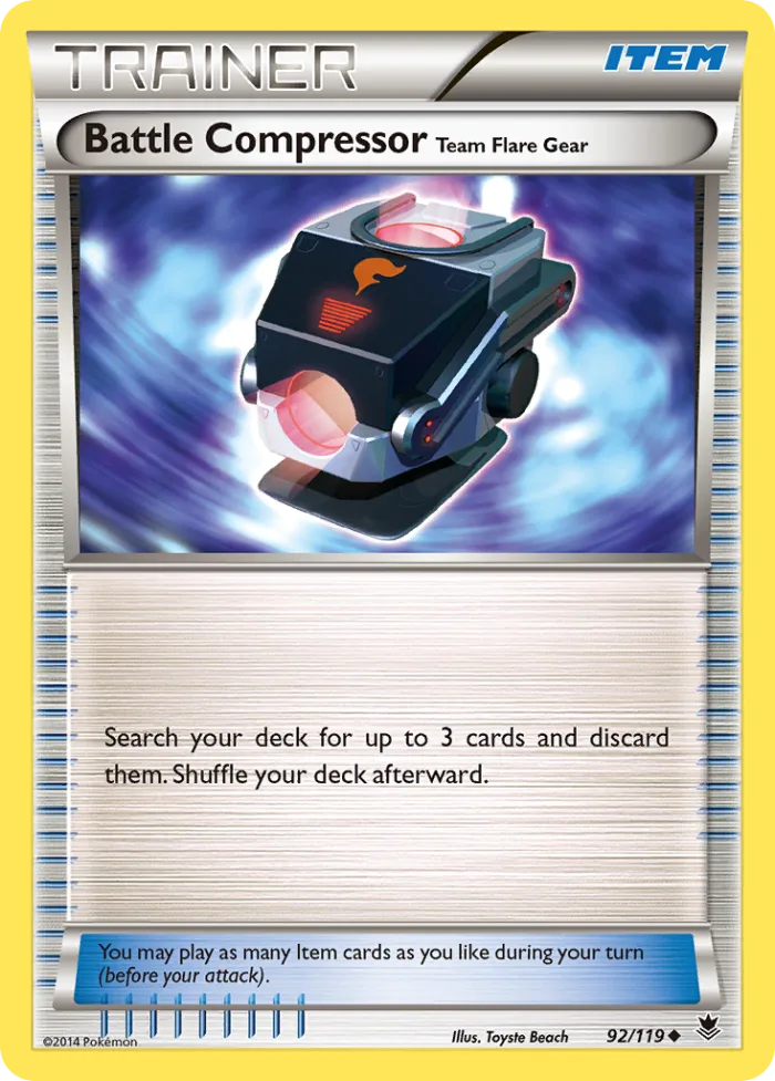 Battle Compressor Team Flare Gear #92 Phantom Forces Pokemon card
