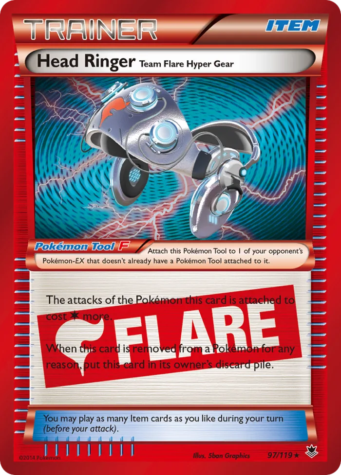 Head Ringer Team Flare Hyper Gear #97 Phantom Forces Pokemon card