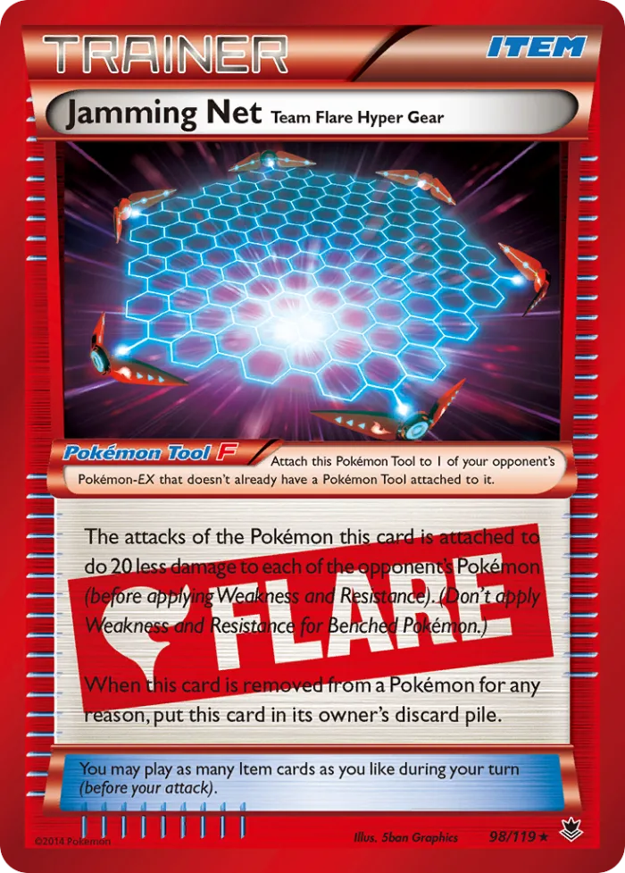 Jamming Net Team Flare Hyper Gear #98 Phantom Forces Pokemon card