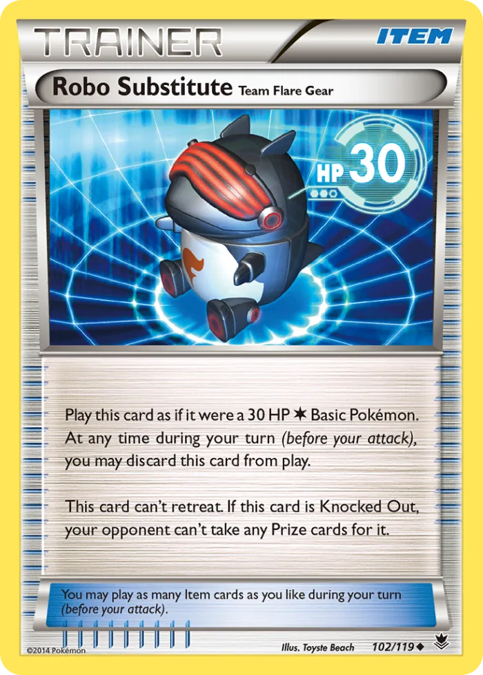 Robo Substitute Team Flare Gear #102 Phantom Forces Pokemon card