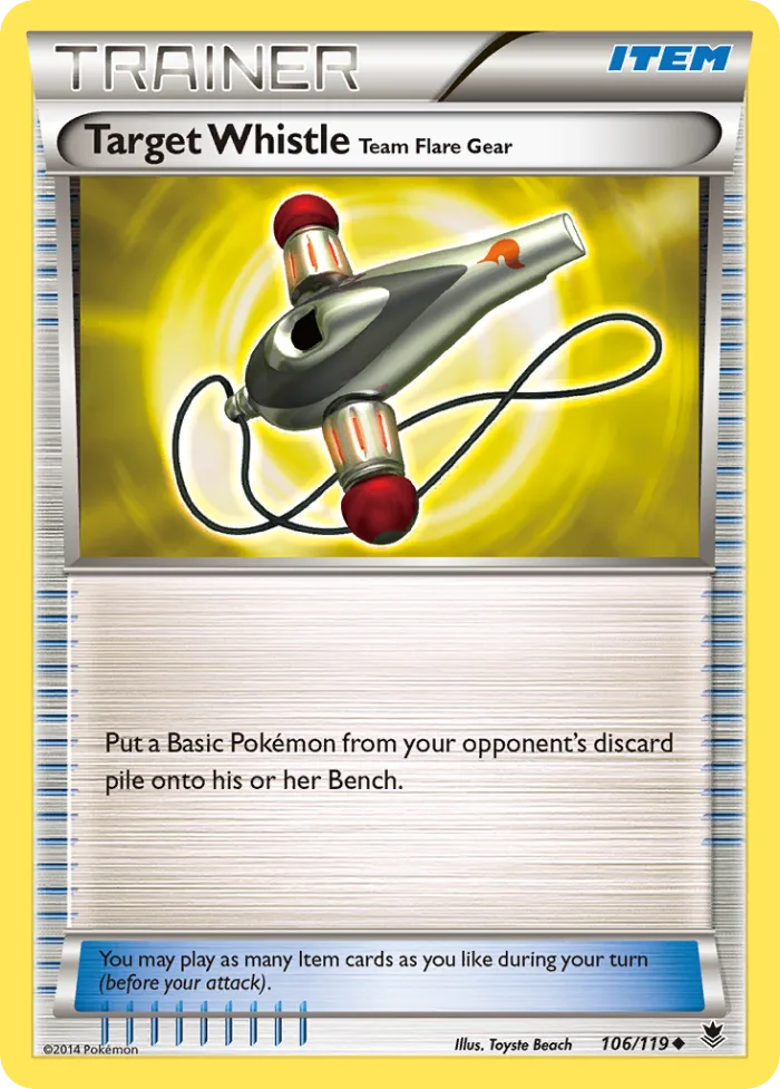Target Whistle Team Flare Gear #106 Phantom Forces Pokemon card