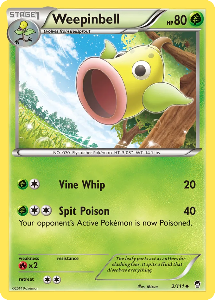 Weepinbell #2 Furious Fists Pokemon card