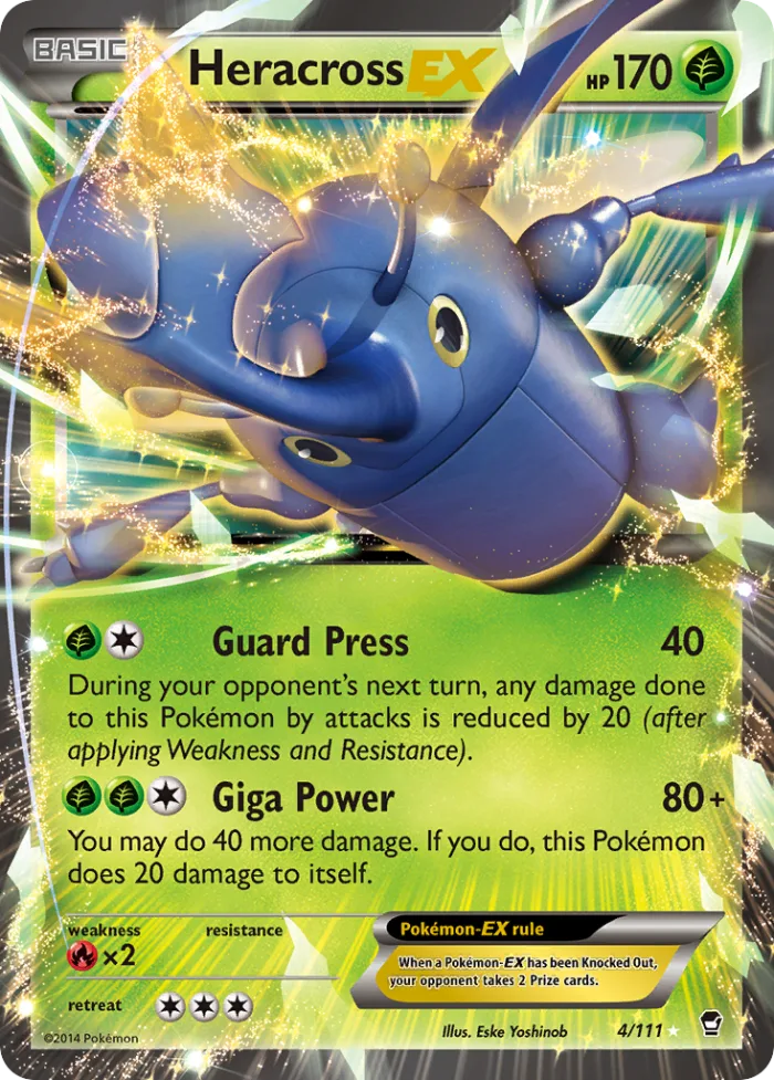 Heracross-EX #4 Furious Fists Pokemon card