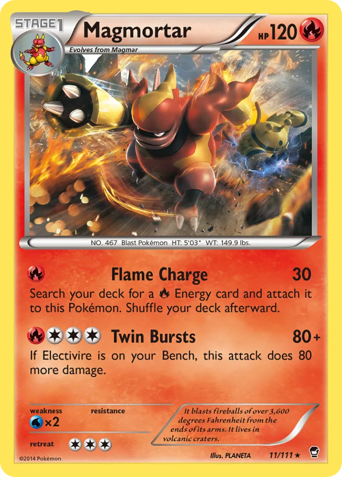 Magmortar #11 Furious Fists Pokemon card
