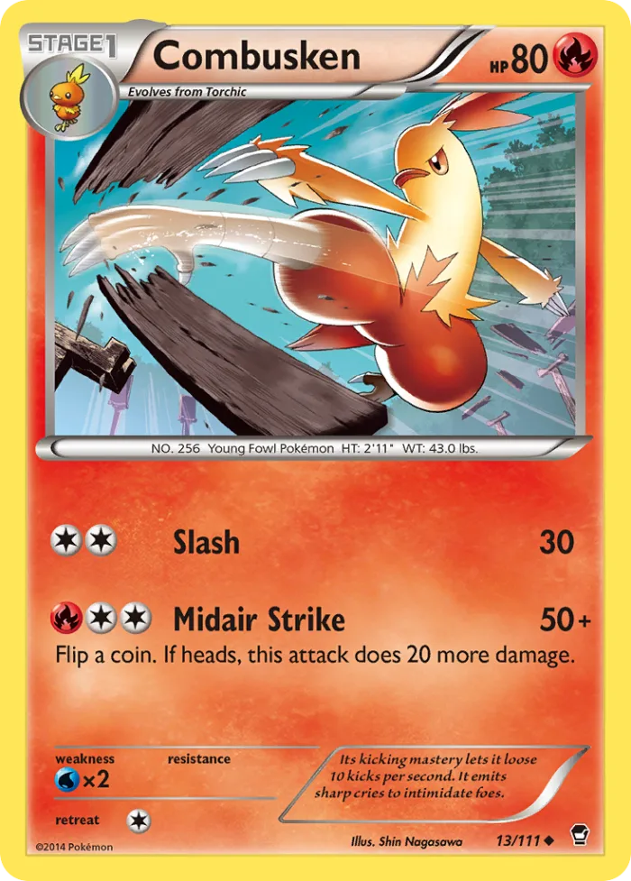 Combusken #13 Furious Fists Pokemon card