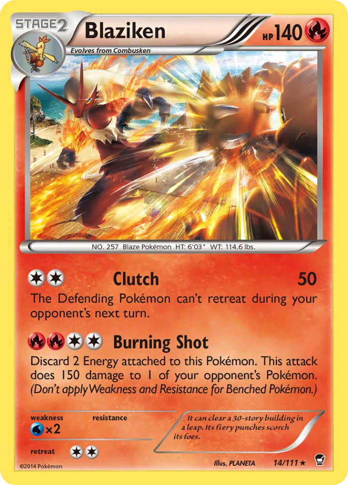 Blaziken #14 Furious Fists Pokemon card