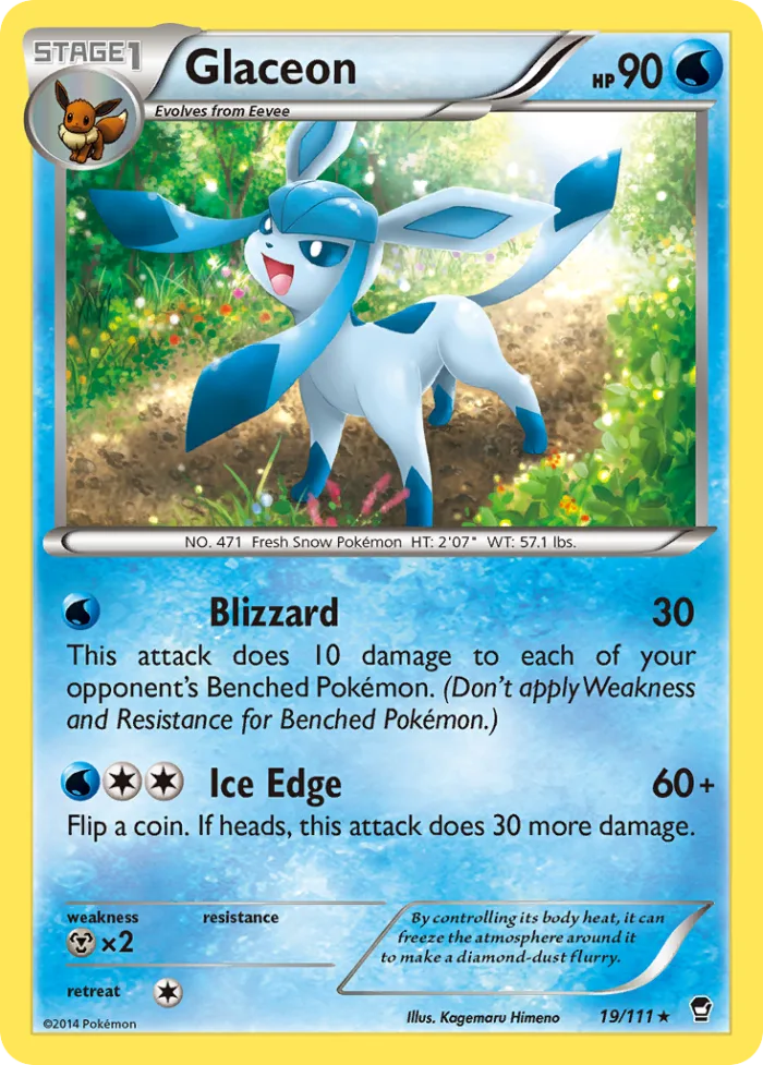 Glaceon #19 Furious Fists Pokemon card