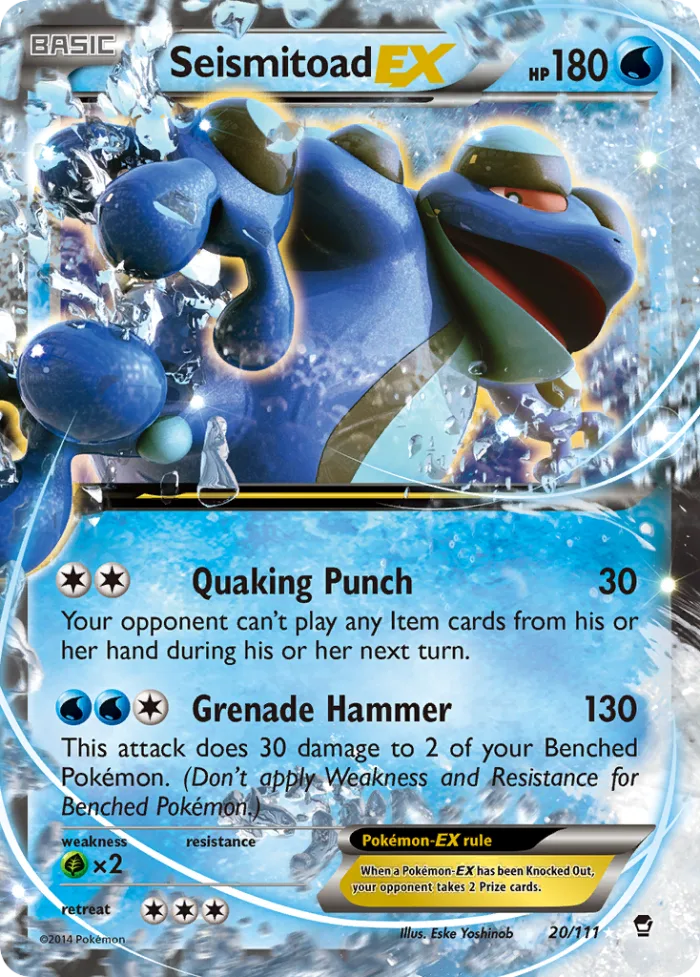 Seismitoad-EX #20 Furious Fists Pokemon card